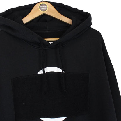 Maison Margiela MM6 Black Cotton Patch Hoodie Jumper