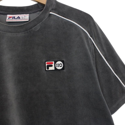 Fila Vintage 110 Velour Hector Grey Short Sleeve Cotton T-Shirt