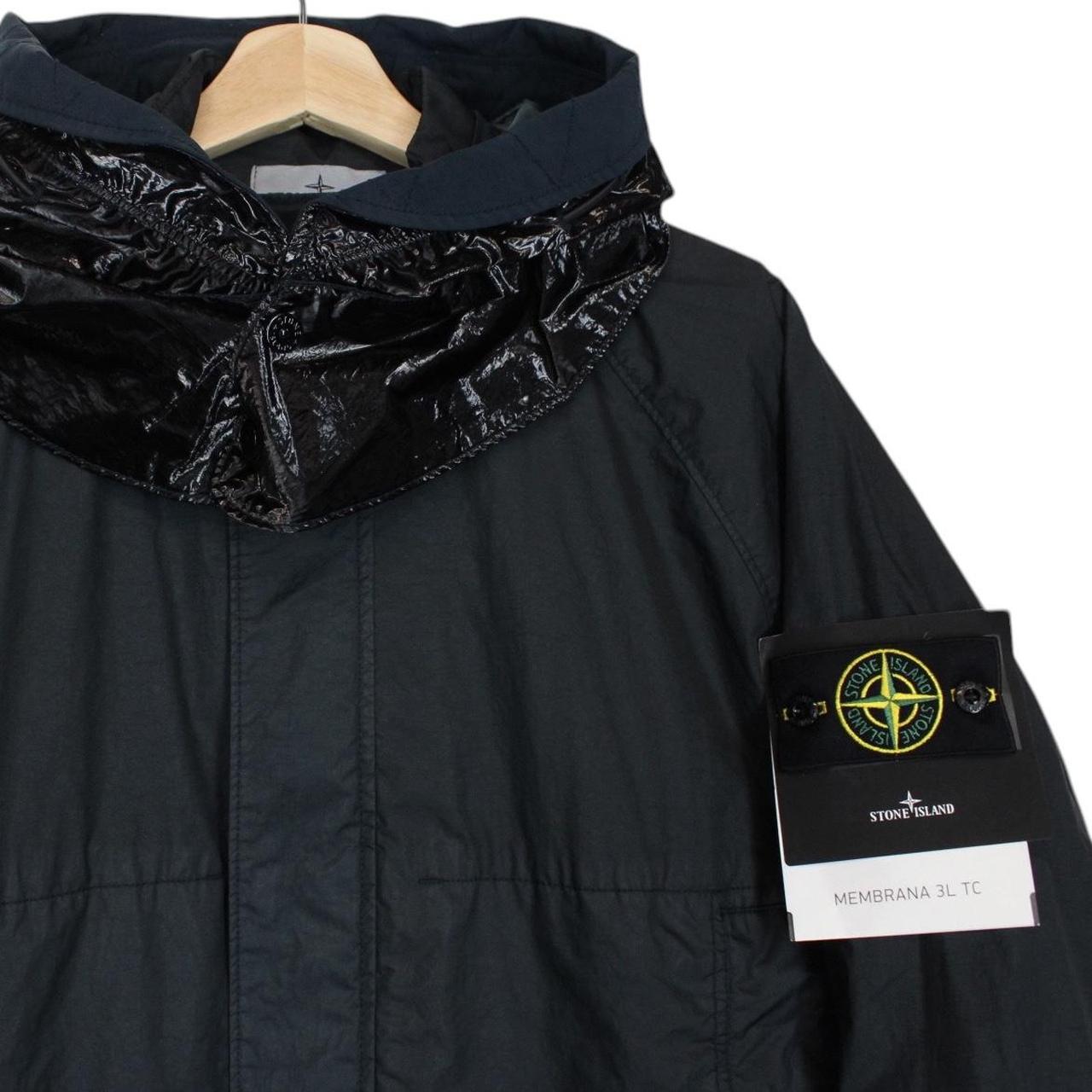 Stone Island SS 2023 Navy Blue Membrana 3L TC Full Zip Hooded Jacket
