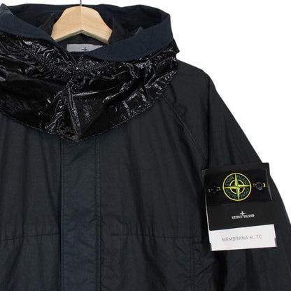 Stone Island SS 2023 Navy Blue Membrana 3L TC Full Zip Hooded Jacket