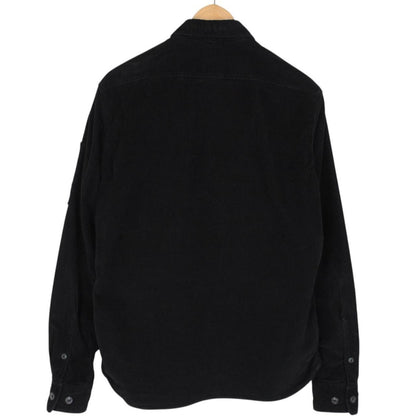 CP Company Black Button Up Lens Corduroy Overshirt