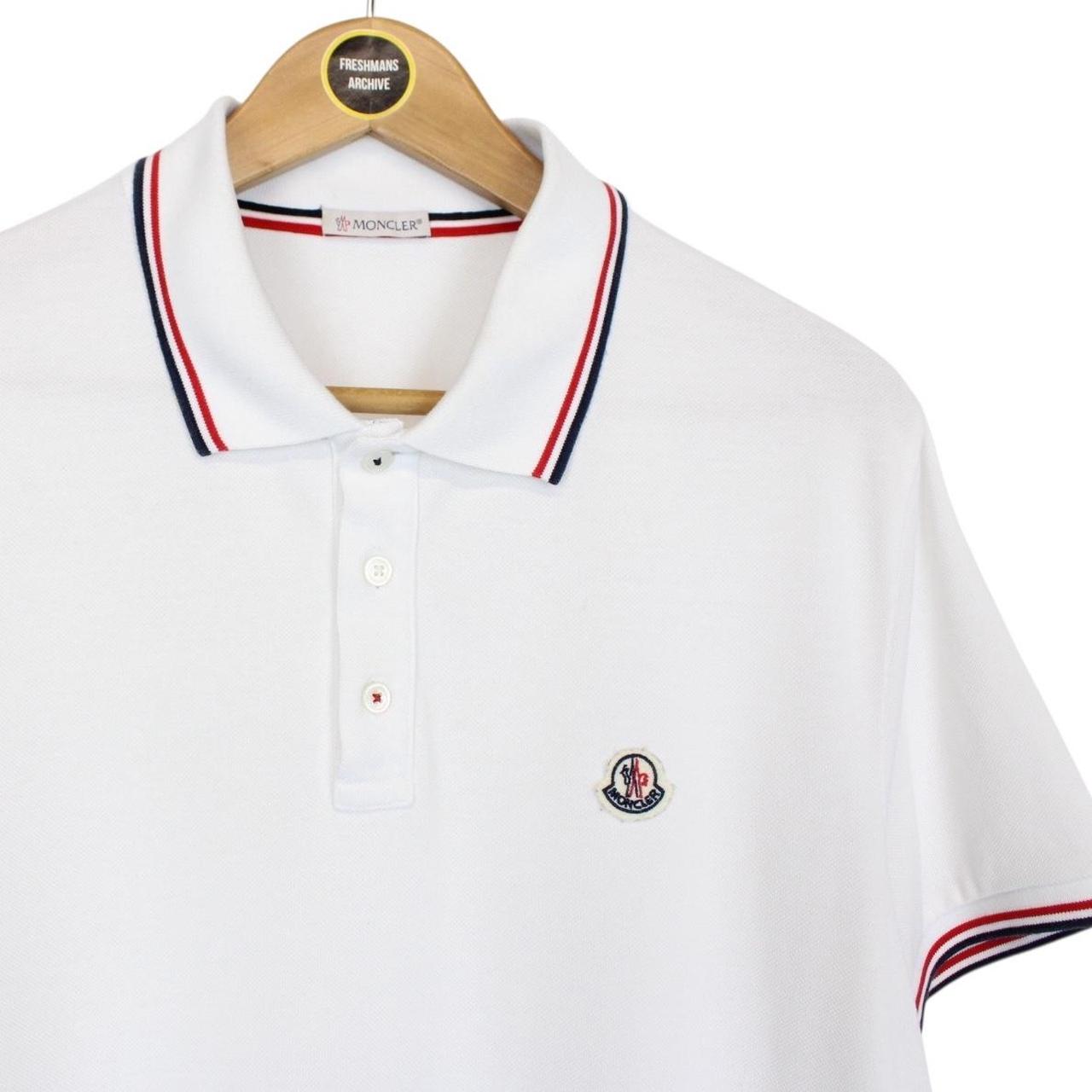 Moncler Maglia Manica Corta White Short Sleeve Cotton Polo Shirt