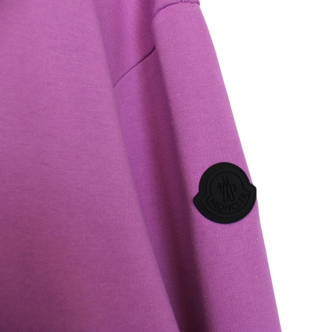 Moncler Maglia Purple Logo Print Cotton Sweatshirt Jumper