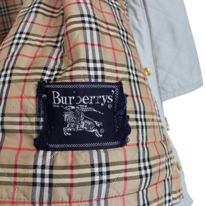 Vintage 90s Burberry Light Blue Nova Check Diamond Quilted Jacket