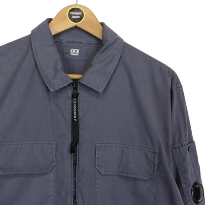 CP Company Grey Full Zip Cotton Lens Overshirt Jacket