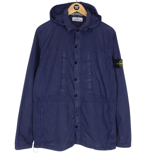Stone Island SS 2012 Navy Blue Hydrophobic Cotton Overshirt Jacket