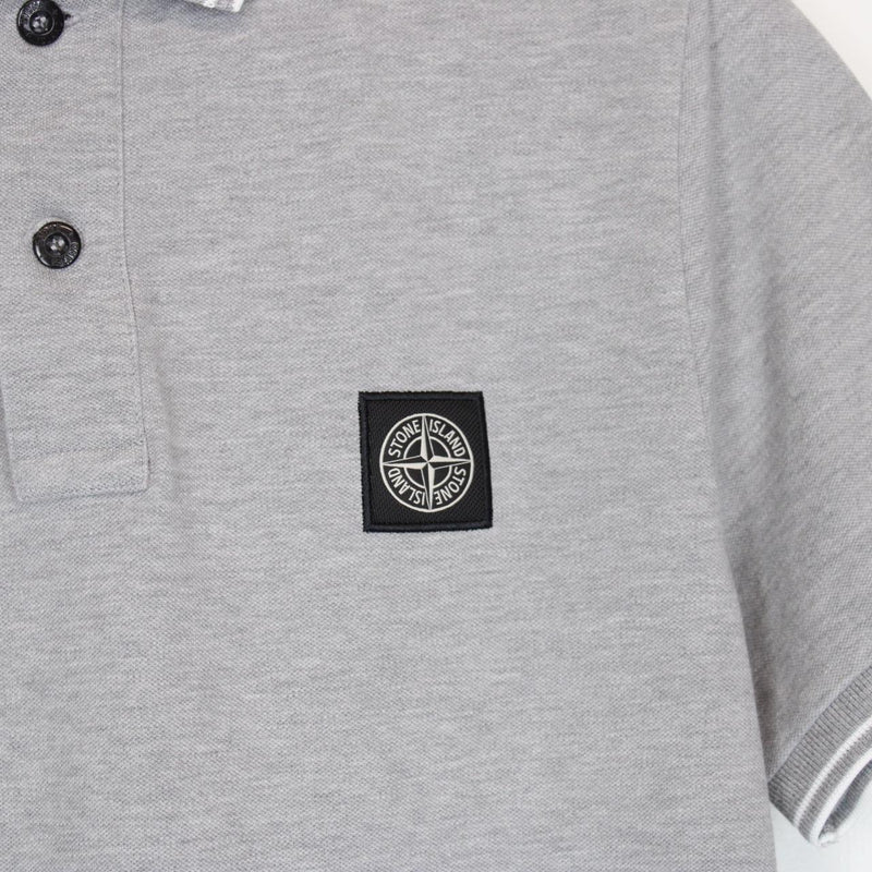 Stone Island AW 2022 Grey Short Sleeve Compass Polo Shirt