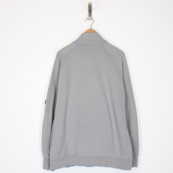 CP Company Grey 1/4 Zip Lens Sweatshirt Jumper