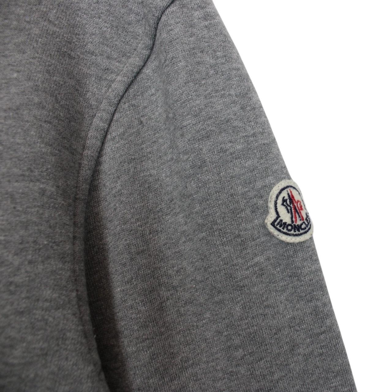Moncler Maglia Grey Embroidered Logo Cotton Sweatshirt Jumper