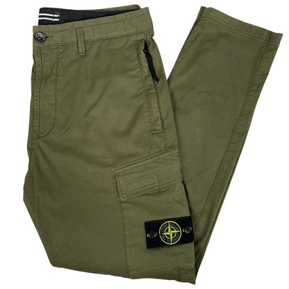 Stone Island SS 2021 Khaki Green RE-T Fit Cargo Trousers