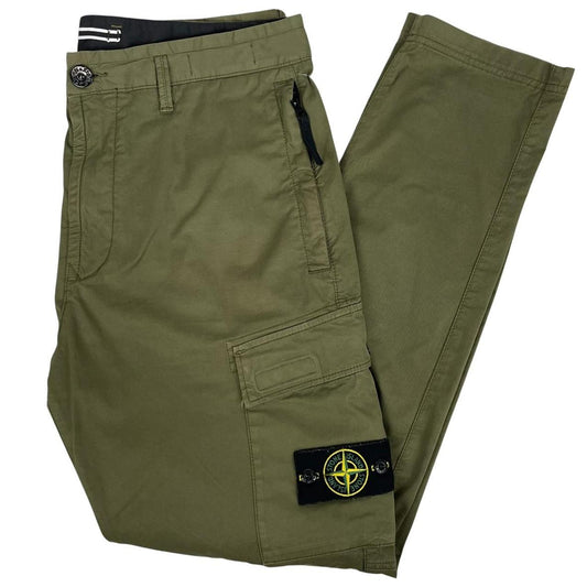 Stone Island SS 2021 Khaki Green RE-T Fit Cargo Trousers