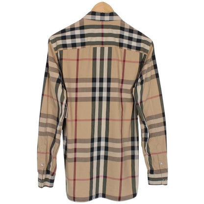 Burberry Tan Brown Nova Check Long Sleeve Cotton Shirt