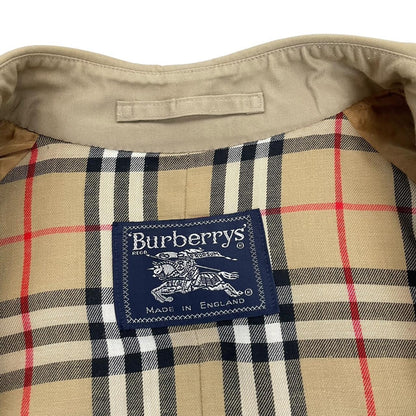 Vintage 90s Burberry Beige Double Breasted Belted Trench Coat
