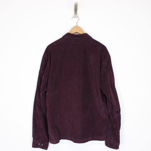 CP Company Plum Purple Button Up Lens Corduroy Overshirt