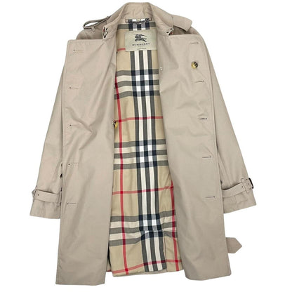 Burberry London Beige Nova Check Double Breasted Belted Trench Coat