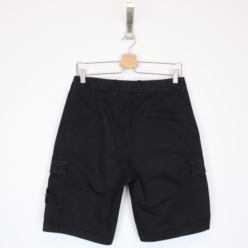 Stone Island SS 2022 Black Bermuda Cotton Cargo Shorts