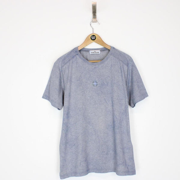 Stone Island AW 2020 Blue Dust Treatment Short Sleeve T-Shirt
