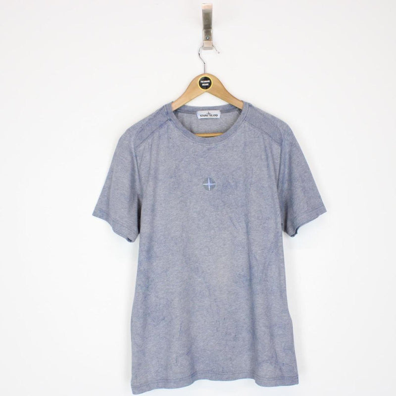 Stone Island AW 2020 Blue Dust Treatment Short Sleeve T-Shirt