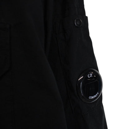 CP Company Black Full Zip Cotton Lens Overshirt