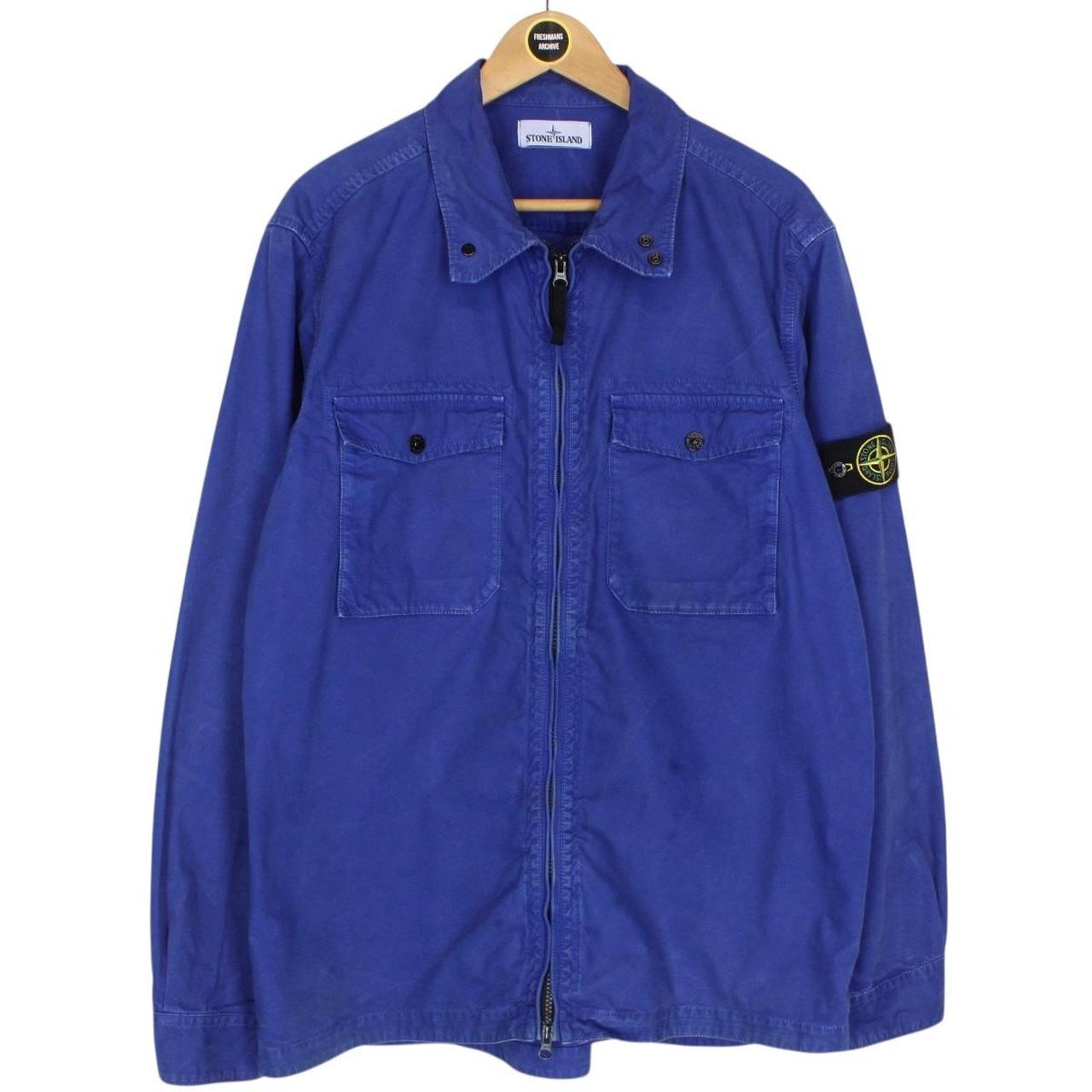 Stone Island AW 2015 Blue Full Zip Cotton Overshirt Jacket
