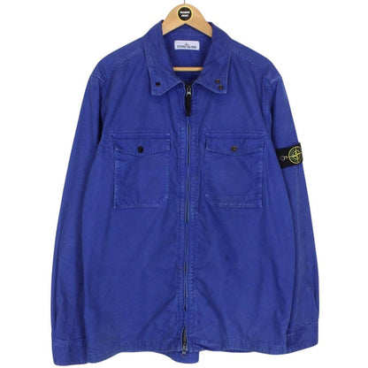 Stone Island AW 2015 Blue Full Zip Cotton Overshirt Jacket
