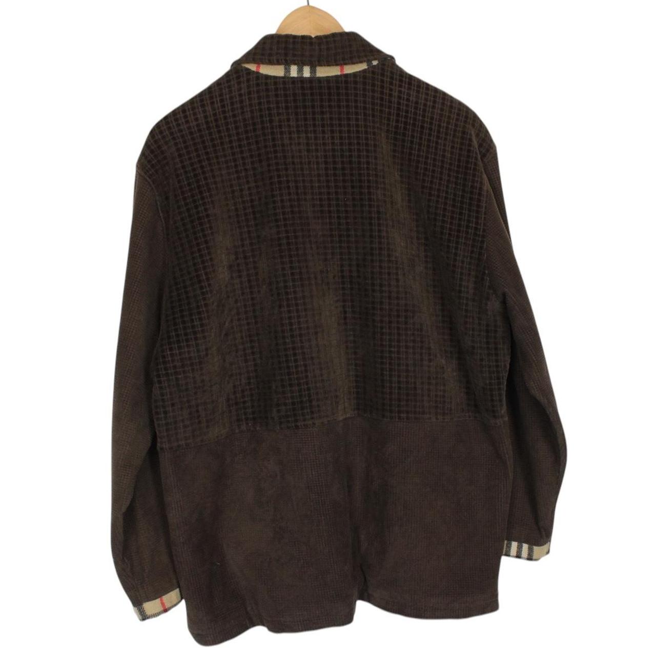 Vintage 90s Burberry Brown Wool Nova Check Lined Jacket