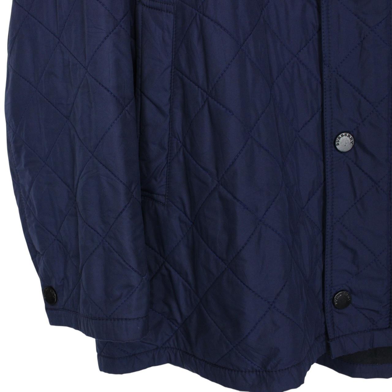 Vintage Burberry London Navy Blue Quilted Coat