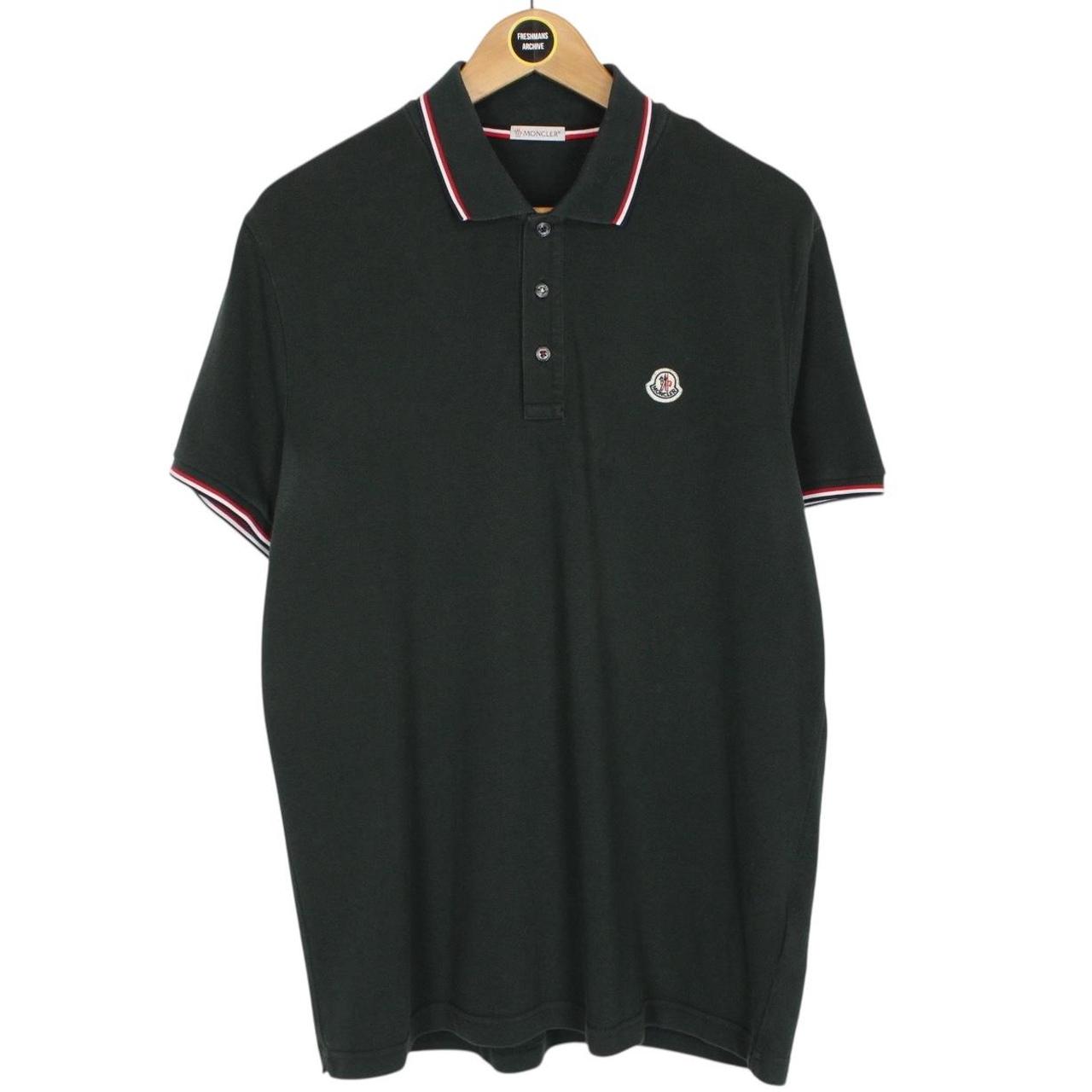 Moncler Maglia Manica Corta Green Short Sleeve Cotton Polo Shirt