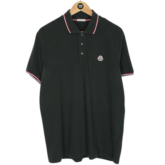 Moncler Maglia Manica Corta Green Short Sleeve Cotton Polo Shirt