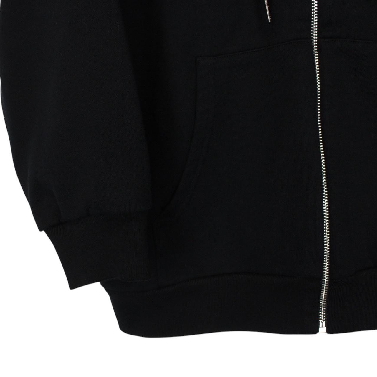 Celine Black and White Logo Print Full Zip Cotton Hoodie Jumper