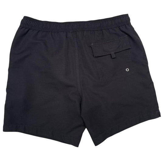Burberry Black and White Logo Print Swim Shorts