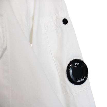 CP Company White Full Zip Cotton Lens Overshirt Jacket