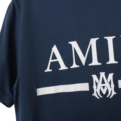 Amiri Blue and White Short Sleeve MA Bar Logo Print T-Shirt