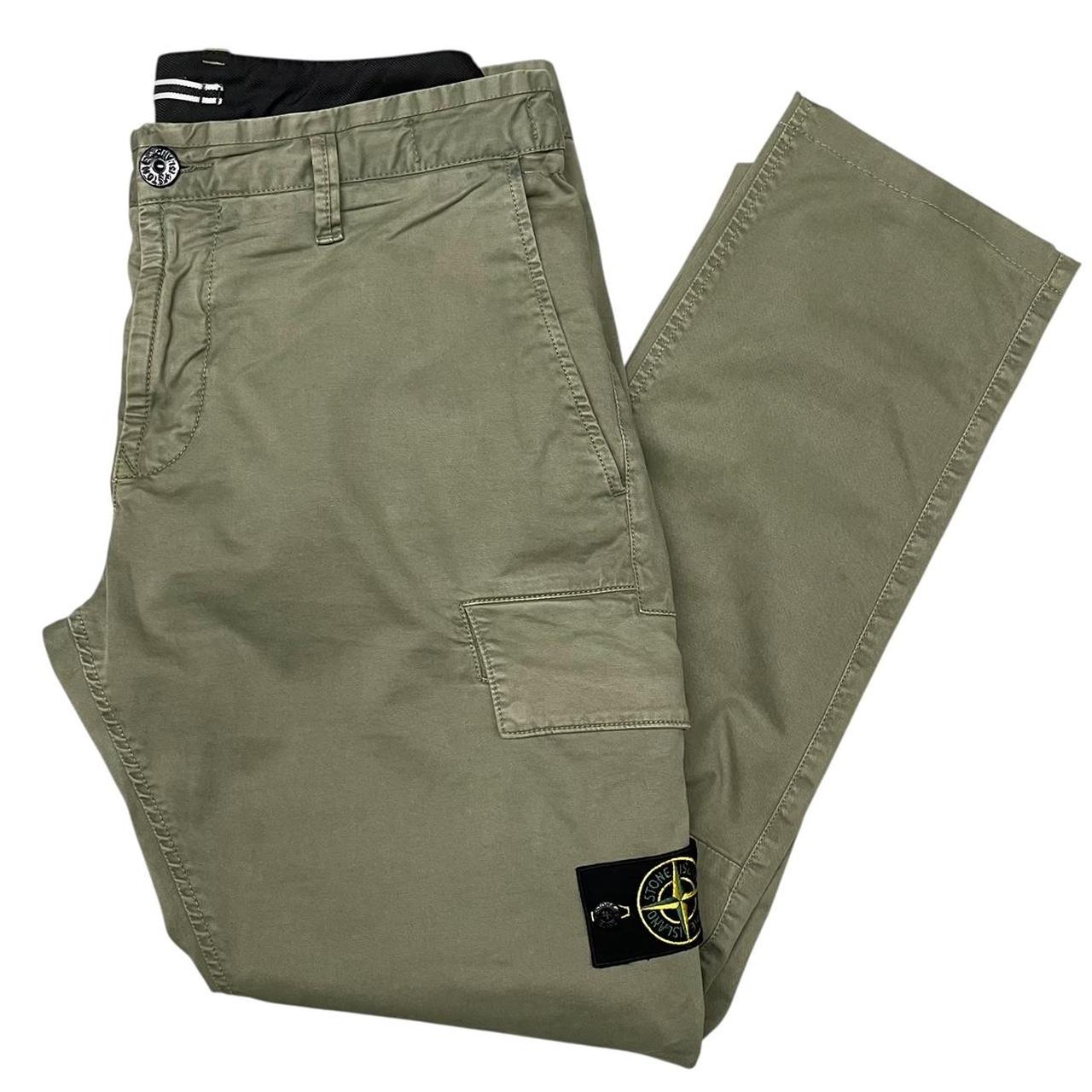 Stone Island Green Skinny Fit Cargo Trousers