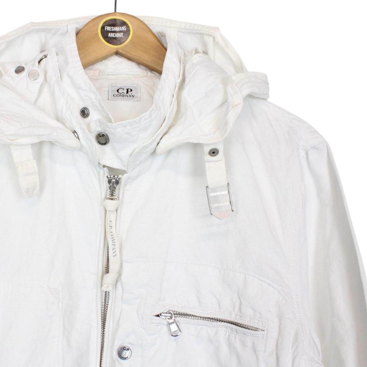 Vintage CP Company SS 2006 White Full Zip Multi Pocket Cotton Lino Flax Goggle