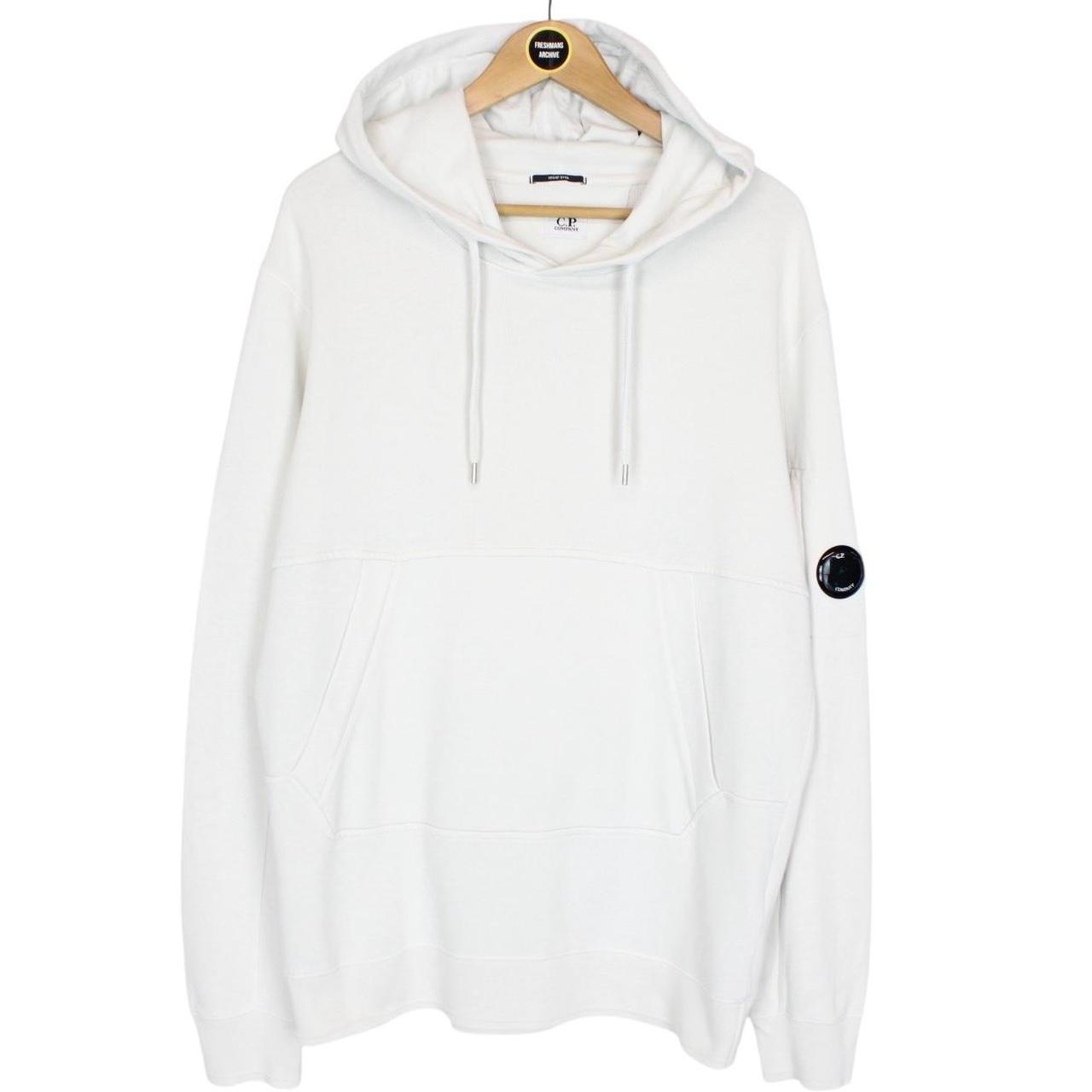CP Company Pale Blue Resist Dyed Cotton Lens Hoodie Jumper
