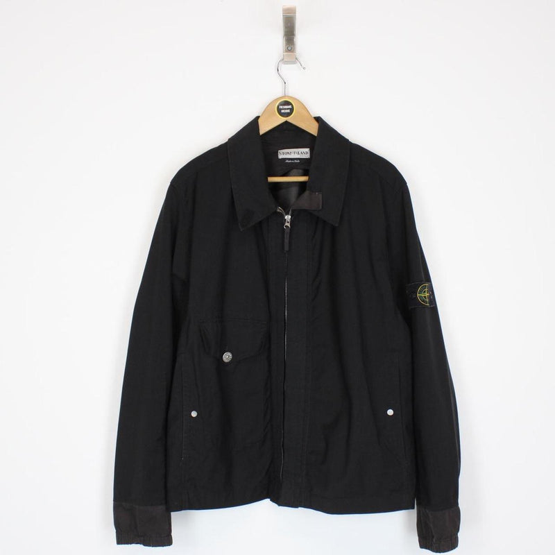 Vintage Stone Island SS 2002 Black Full Zip Worker Jacket