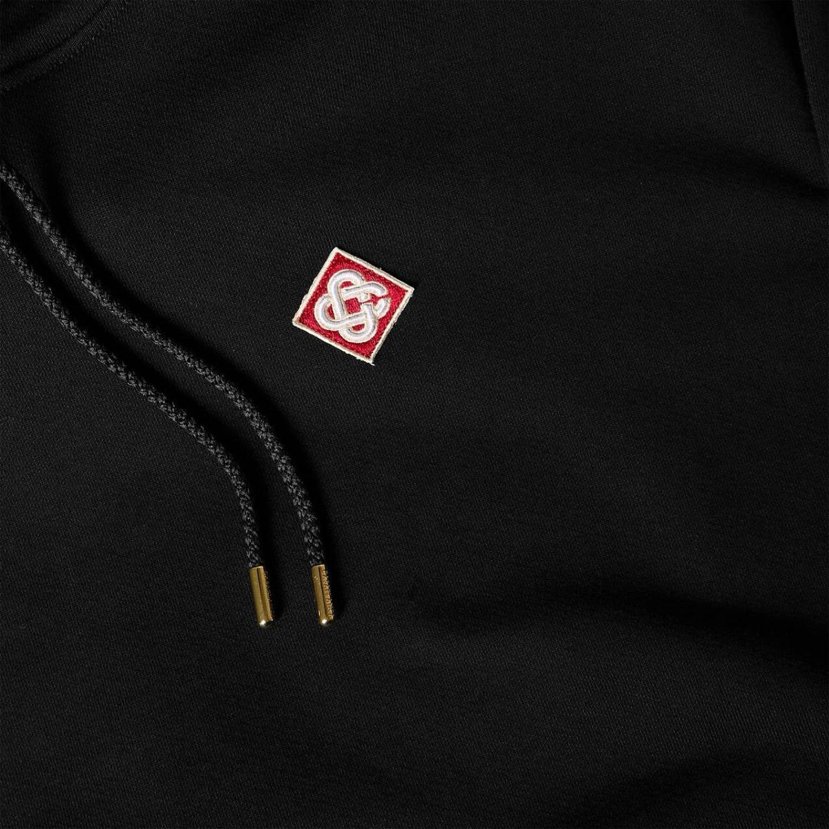 Casablanca black hoodie jumper with classic diamond logo, made of cotton.