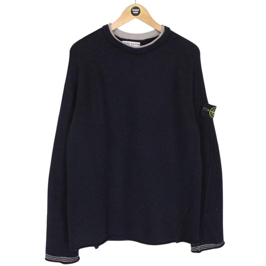 Vintage Stone Island AW 2005 Navy Blue Wool Knit Jumper