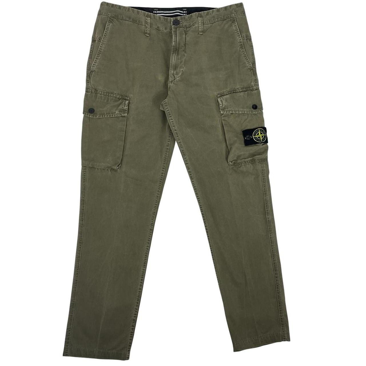 Stone Island SS 2021 Green Slim Fit Cargo Trousers