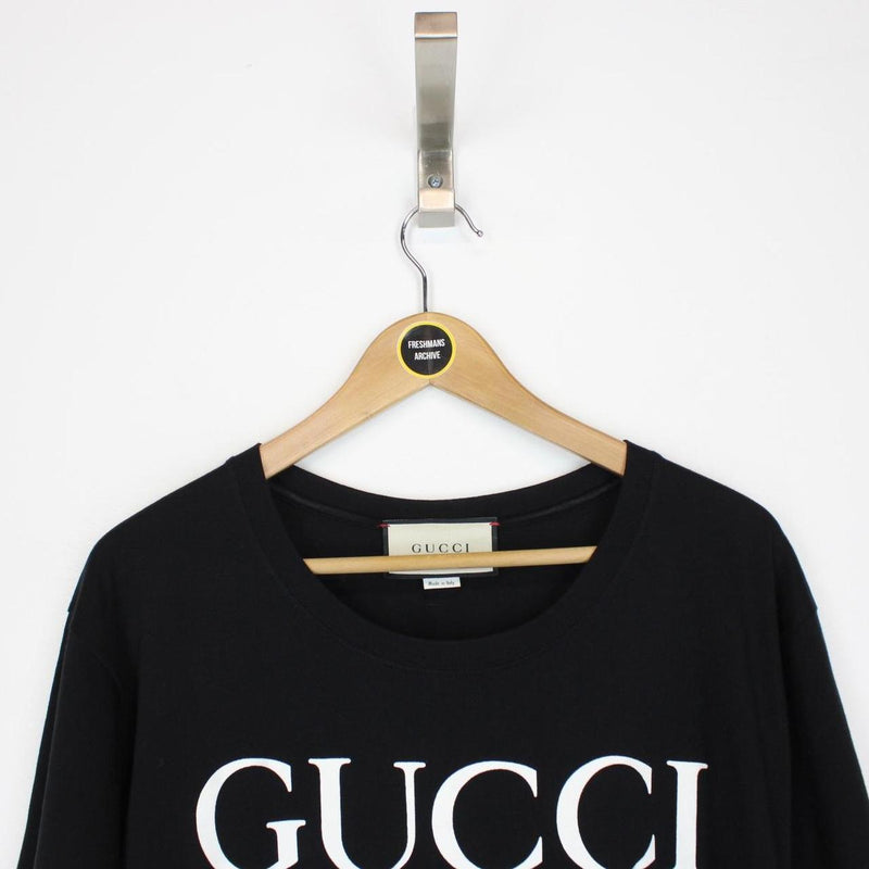 Gucci Black and White Interlocking G Short Sleeve Cotton T-Shirt
