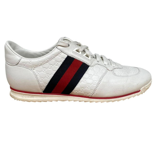 Gucci Ace White Leather Guccisima Monogram Trainers