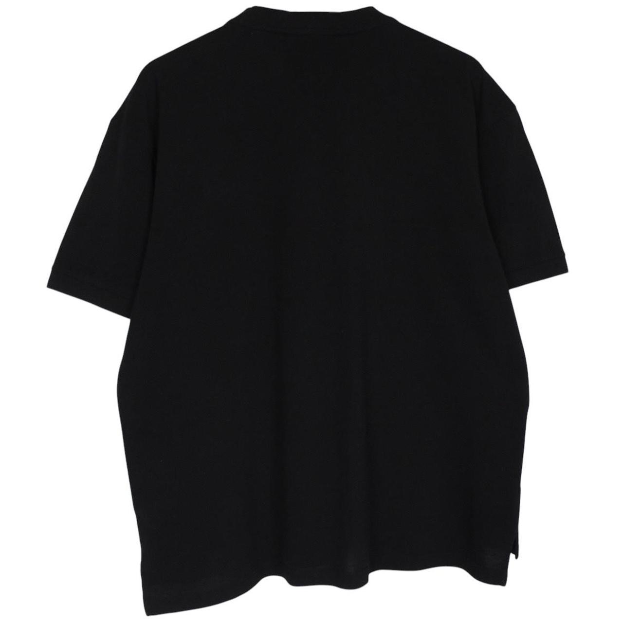 Prada black and white cotton short sleeve t-shirt with logo pocket detail.