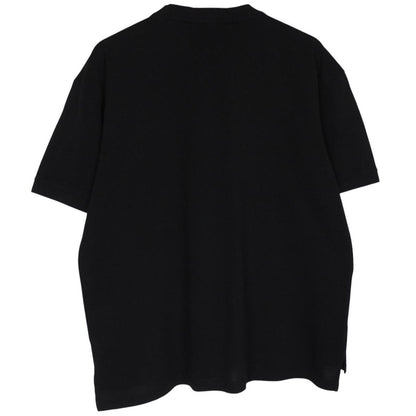 Prada black and white cotton short sleeve t-shirt with logo pocket detail.