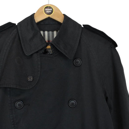 Vintage 90s Burberry Black Double Breasted Trench Coat