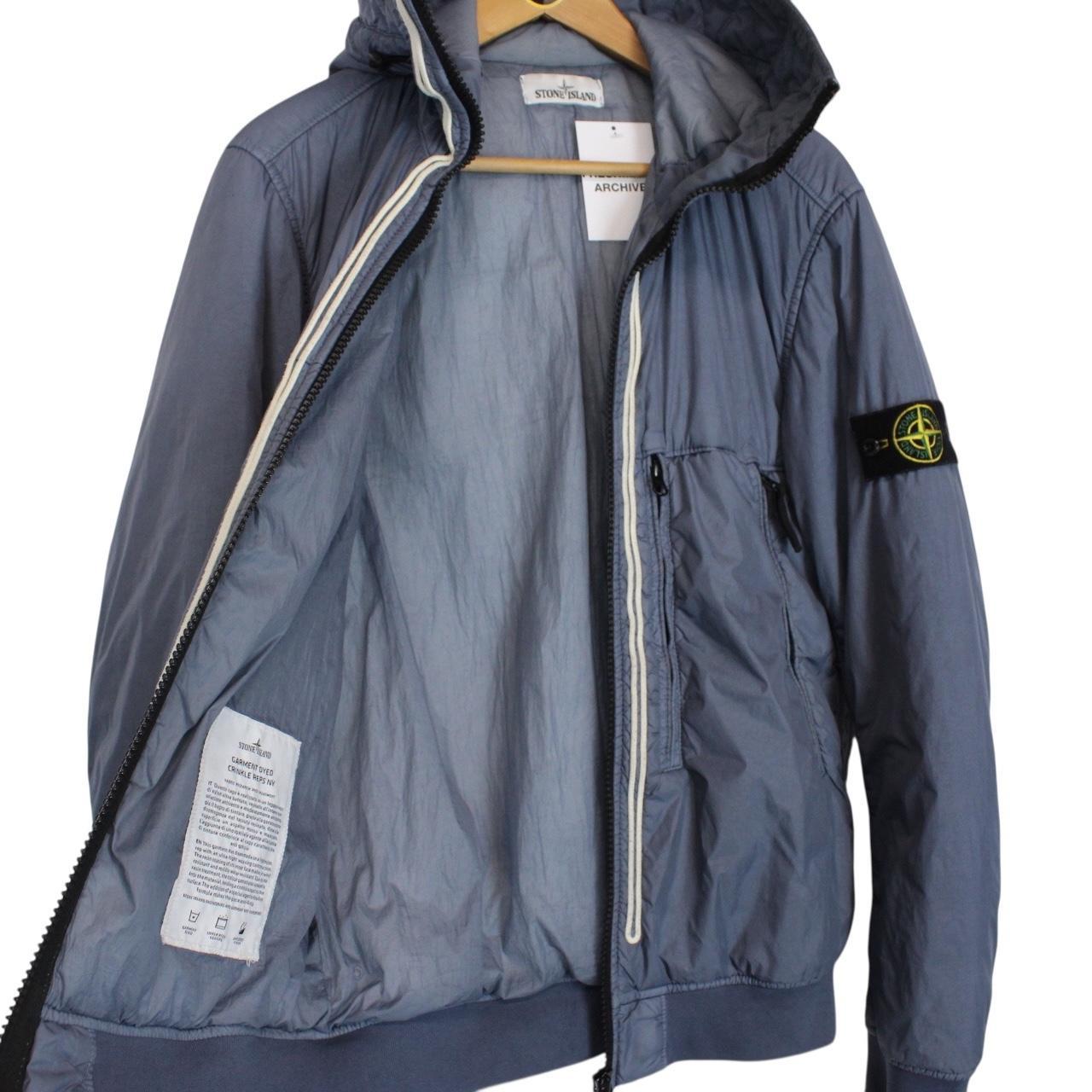 Stone Island AW 2019 Blue Garment Dyed Crinkle Reps NY Jacket