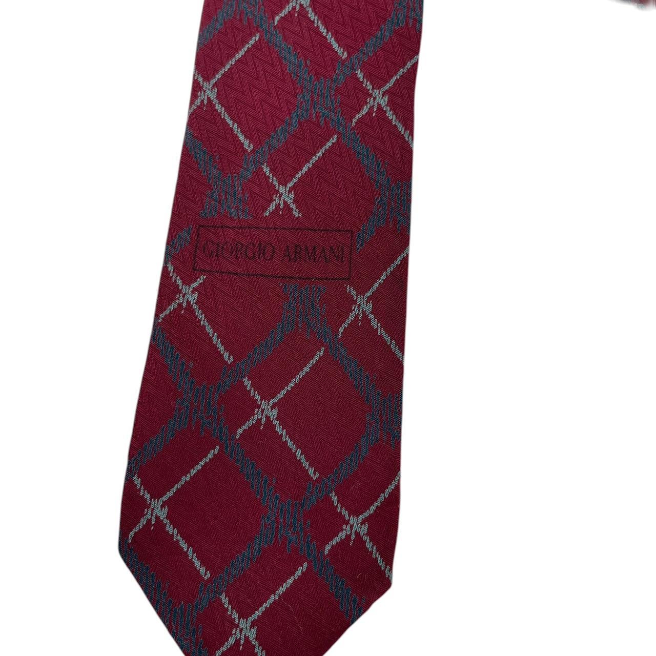 Vintage Giorgio Armani Burgundy Silk Tie