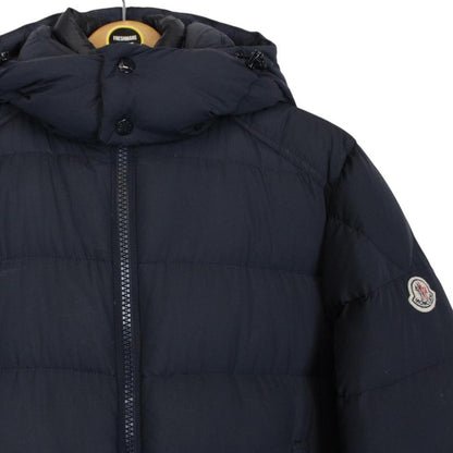 Moncler Brique Navy Blue Full Zip Hooded Down Jacket
