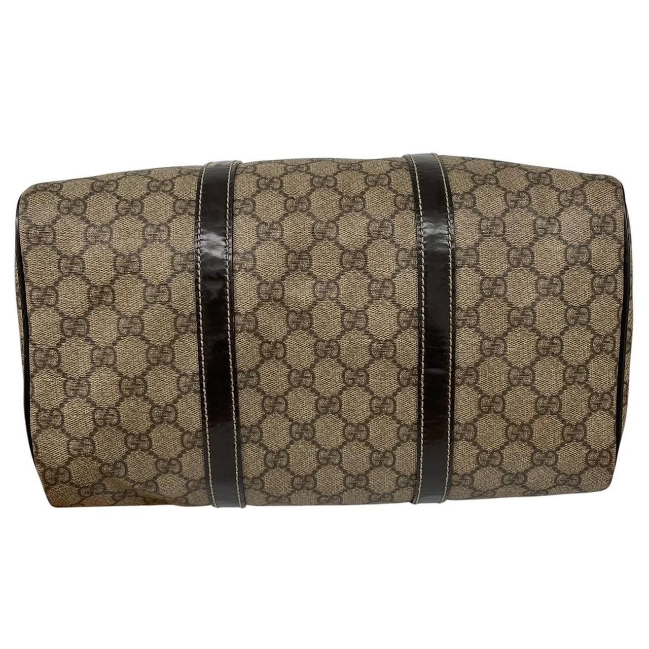 Gucci GG Supreme Monogram Top Handle Canvas/Leather Boston Bag