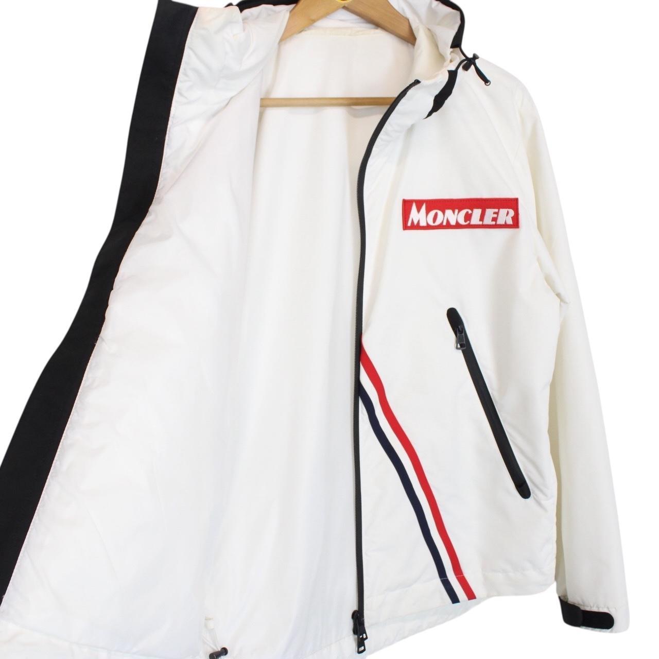 Moncler Trakehner White Full Zip Hooded Jacket